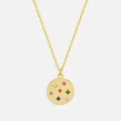 Gold Plated Gem Coin Necklace>Caroline Gardner Hot