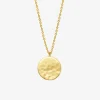 Gold Plated Hammered Disc Pendant Necklace>Caroline Gardner Hot