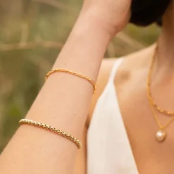 Gold Plated Layered Chain Bracelet><noscript><img width=