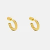 Gold Plated Mini Edge Hoop Earrings>Caroline Gardner Best