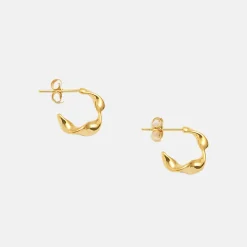 Gold Plated Twist Hoop Earrings>Caroline Gardner Cheap