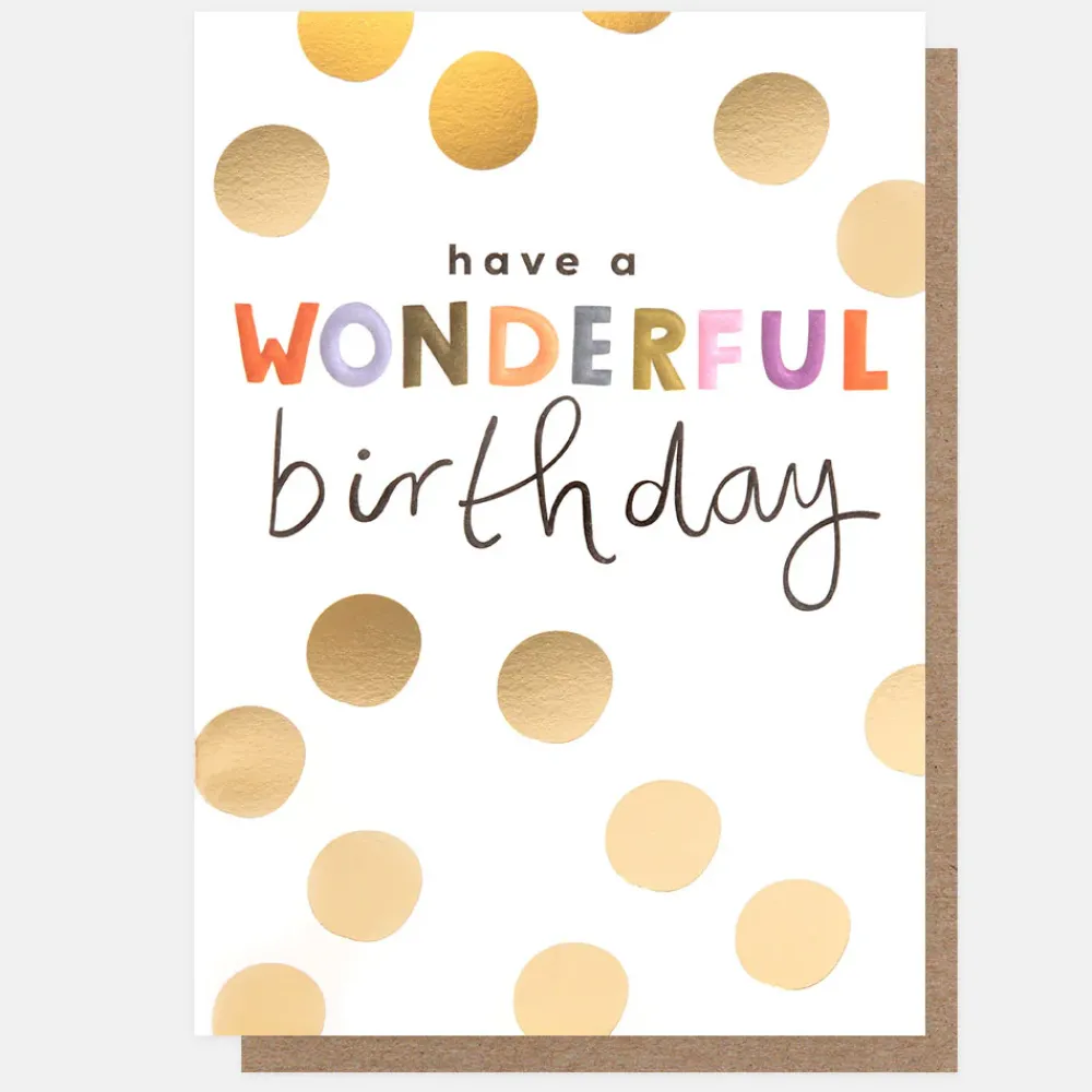 Gold Spot Wonderful Birthday Card>Caroline Gardner Flash Sale
