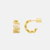 Gold Swirl Hoop Earrings>Caroline Gardner Flash Sale