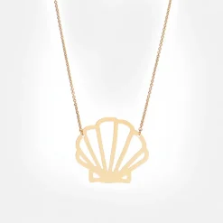 Golden Shell 24k Gold Gilded Necklace>Caroline Gardner Online