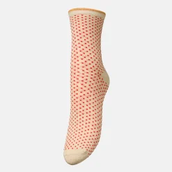 Gold/Red Small Dot Sparkle Socks>Caroline Gardner Fashion