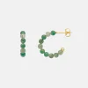Green Agate Hoop Earrings>Caroline Gardner Clearance