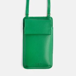Green Vegan Leather Phone Bag><noscript><img width=