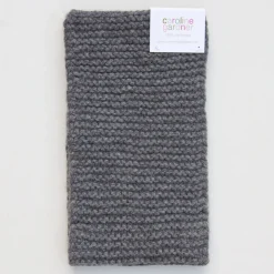 Grey Chunky Cashmere Knitted Scarf>Caroline Gardner Fashion