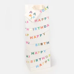 Happy Birthday Bunting Bottle Gift Bag>Caroline Gardner Flash Sale