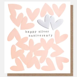 Happy Silver Anniversary Hearts Card>Caroline Gardner Best