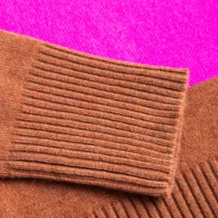 Hazelnut/Pink Striped Pure Cashmere Jumper><noscript><img width=
