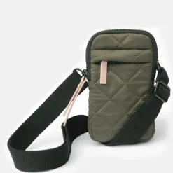 Khaki Quilted Phone Pouch Bag>Caroline Gardner Best