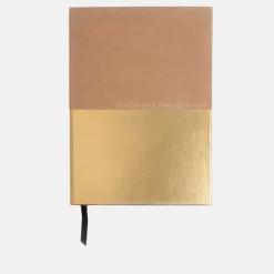 Kraft/Gold Slim Hardback Notebook>Caroline Gardner Clearance