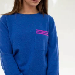 Lagoon Blue Pure Cashmere Jumper><noscript><img width=