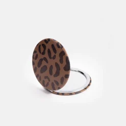 Leopard Print Round Pocket Mirror><noscript><img width=