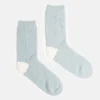 Light Blue/Cream Link Knit Cashmere Bed Socks>Caroline Gardner Clearance