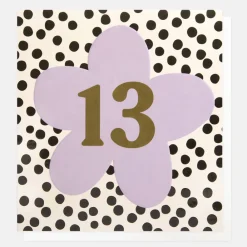 Lilac Flower On Spots 13th Birthday Card>Caroline Gardner Fashion