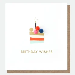Mini Poms Cake Slice Birthday Card>Caroline Gardner Store