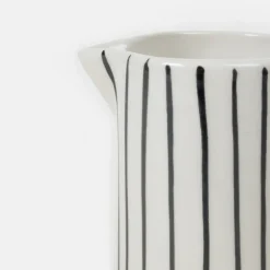 Mono Stripe Hand Painted Stoneware Milk Jug><noscript><img width=