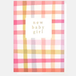 Multi Check New Baby Girl Card>Caroline Gardner Online