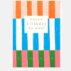 Multi Stripe Happy Birthday To You Card>Caroline Gardner Hot