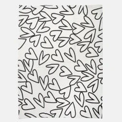 Multi Stripe/Mono Outline Hearts Set of 2 Tea Towels><noscript><img width=