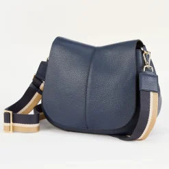 Navy Leather Helena Saddle Bag><noscript><img width=