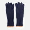 Navy/Beige Cashmere Gloves>Caroline Gardner Fashion