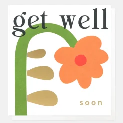 Orange Daisy Get Well Soon Card>Caroline Gardner New