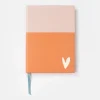 Orange/Pale Pink Slim Hardback Notebook>Caroline Gardner Store
