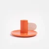 Orange/Pink Hand Painted Stoneware Candle Holder>Caroline Gardner Best Sale