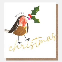 Painted Robin Charity Christmas Card Pack of 8>Caroline Gardner Hot