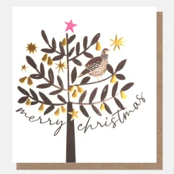 Partridge In Golden Pear Tree Christmas Card>Caroline Gardner Store