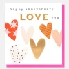 Patterned Hearts Anniversary Card>Caroline Gardner Clearance