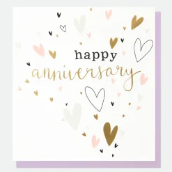 Pink & Gold Hearts Anniversary Card>Caroline Gardner Hot