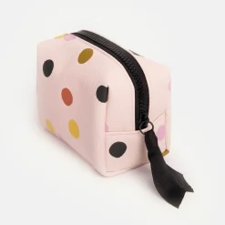 Pink Dotty Mini Cube Cosmetic Bag>Caroline Gardner Fashion