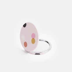 Pink Dotty Round Pocket Mirror>Caroline Gardner Online