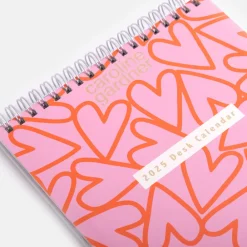 Pink Hearts 2025 Desk Calendar><noscript><img width=