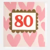 Pink Hearts 80th Birthday Card>Caroline Gardner Outlet