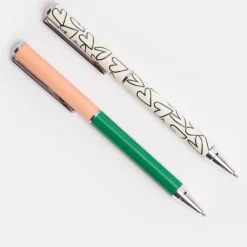 Pink/Green & Hearts Set Of 2 Boxed Pens>Caroline Gardner Store