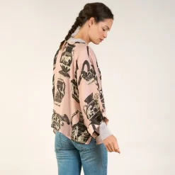 Plaster Pink Pots Short Kimono><noscript><img width=