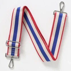 Red/Chalk/Blue Wide Webbing Handbag Strap>Caroline Gardner Clearance