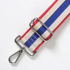 Red/Chalk/Blue Wide Webbing Handbag Strap>Caroline Gardner Clearance
