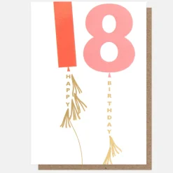 Red/Pink Balloons 18th Birthday Card>Caroline Gardner Shop