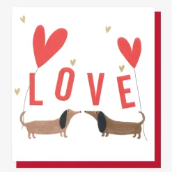 Sausage Dogs & Heart Balloons Card>Caroline Gardner Cheap
