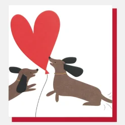 Sausage Dogs Heart Balloon Card>Caroline Gardner Cheap