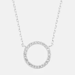Silver Circle CZ Necklace>Caroline Gardner Cheap