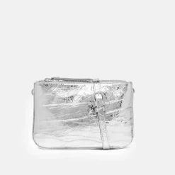 Silver Leather Frida Crossbody Bag>Caroline Gardner Clearance