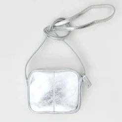 Silver Leather Mini Camera Bag><noscript><img width=