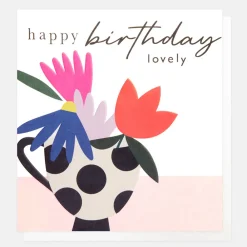 Spotty mug & flowers Birthday Card>Caroline Gardner Fashion